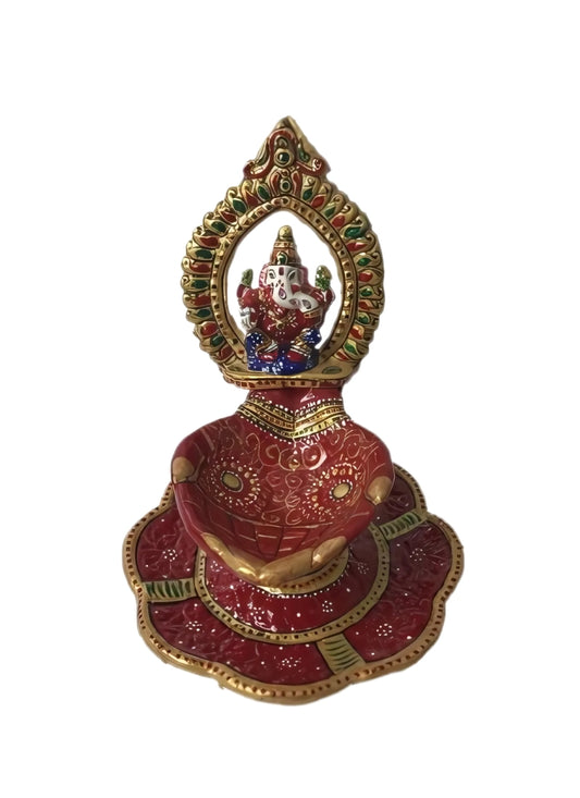 Metal Ganesha Hand Diya