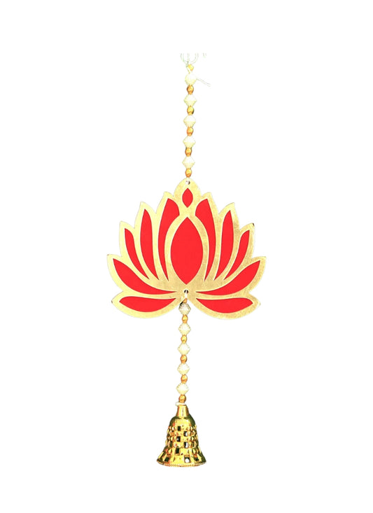 Pink Lotus with bell Fancy Hanging