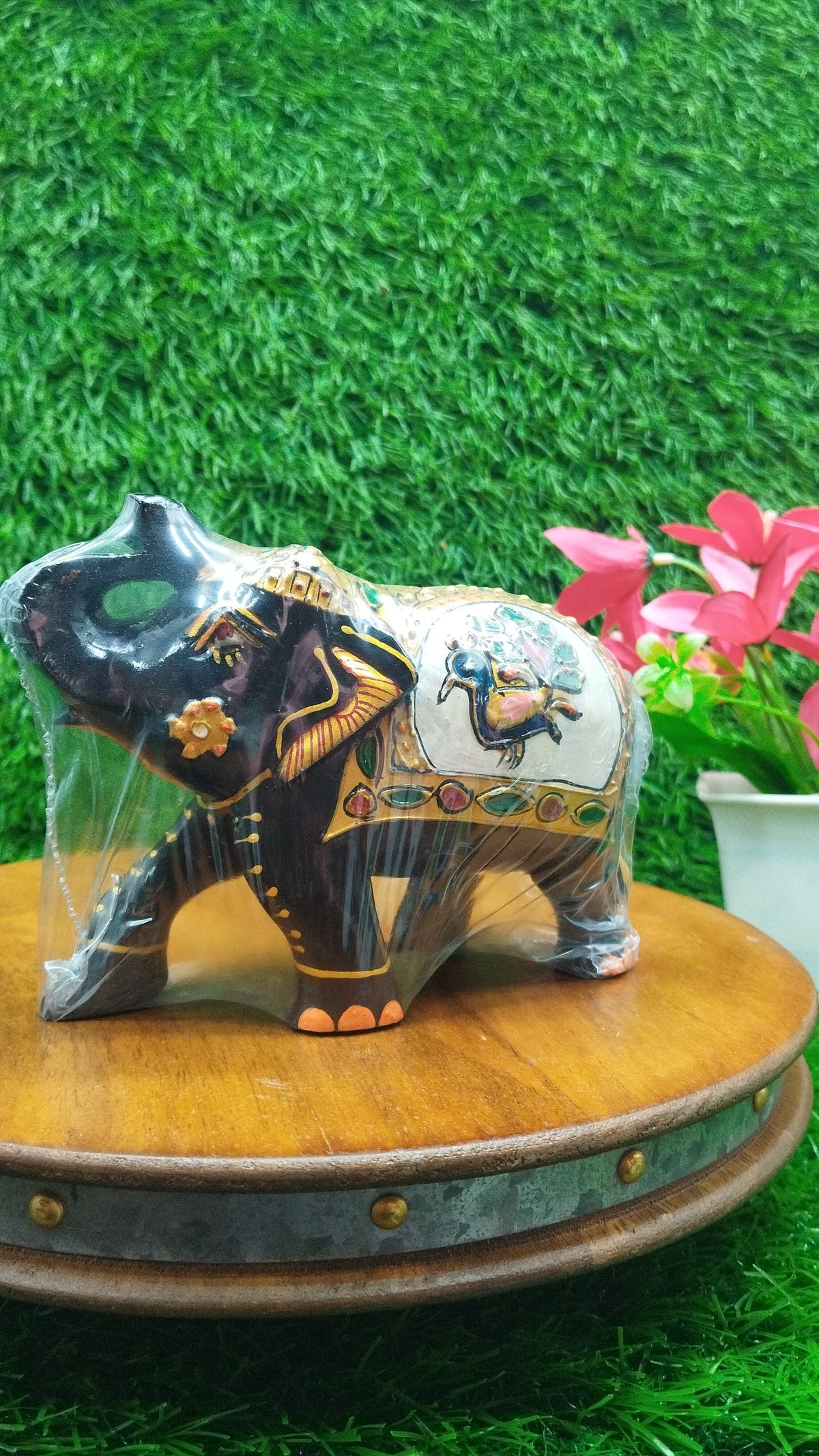 Wood PTD Stone Elephant