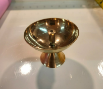 Classic Brass Deepam with Center Wick Holder | Traditional Oil Lamp for Pooja