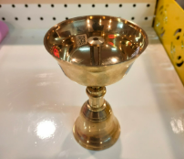 Tall Brass Deepam with Central Wick Holder
