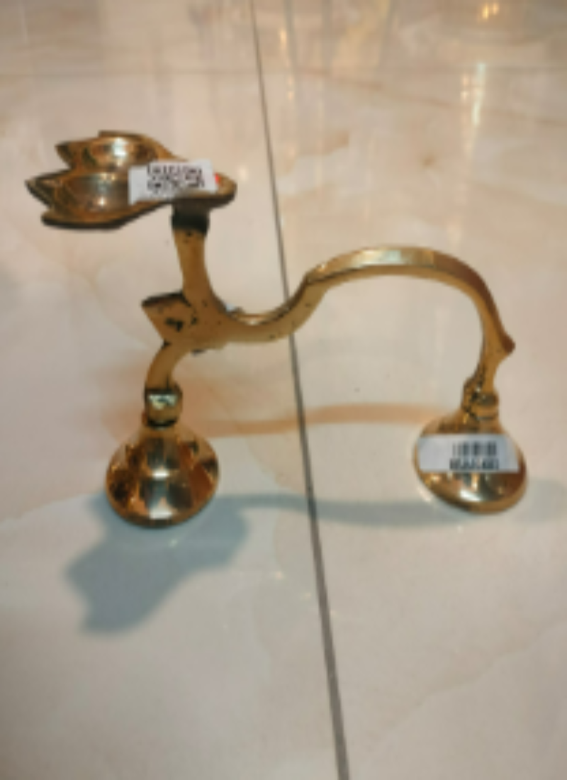 Brass Peacock Design Twin Stand Diya