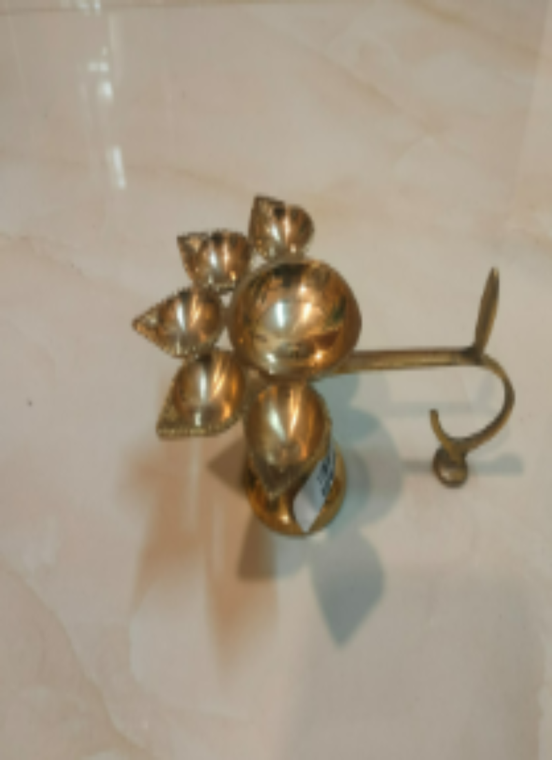Brass 5-Wick Aarti Diya