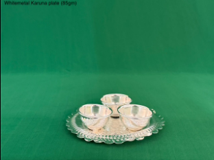 German silver WM KARUNA PLATE 3CUP (85GM)