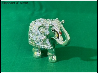 silver coated ELEPHANT 3" SILVER
