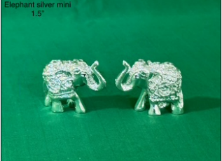 silver coated ELEPHANT MINI SILVER 1.5"