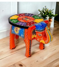 WOODEN PAINTED STOOL 8INCH