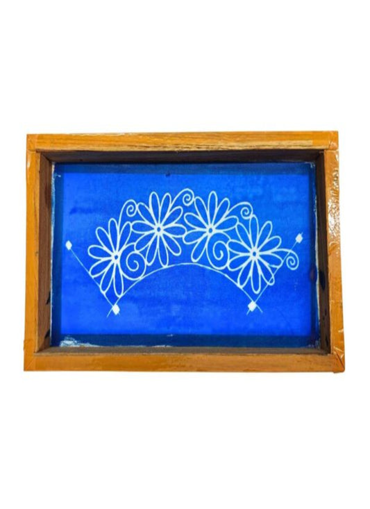 Semi Curved Flower Design Rangoli Stencils 9x5