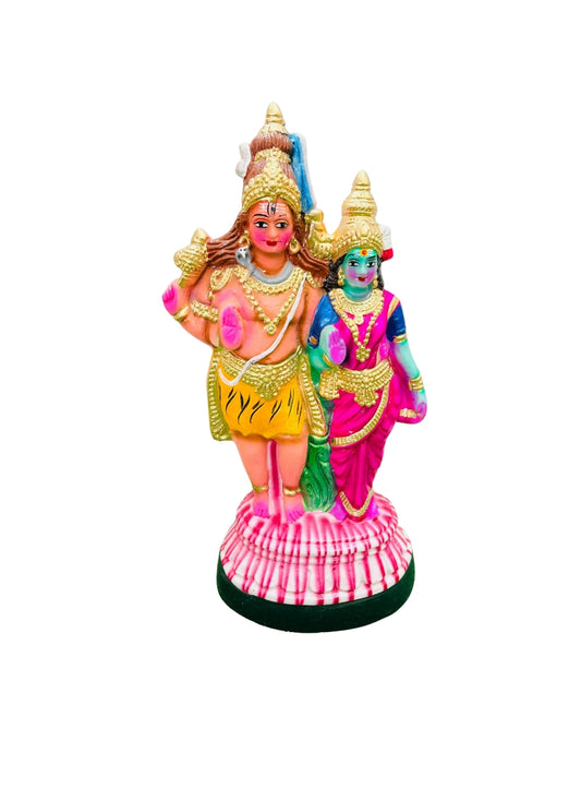 Shiva Parvati Standing Golu Doll – Divine Couple Clay Idol