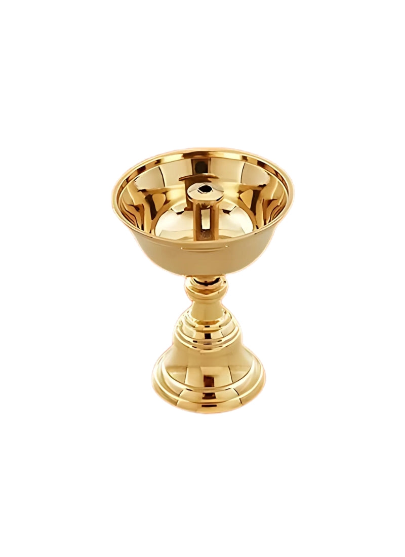 Tall Brass Deepam with Central Wick Holder