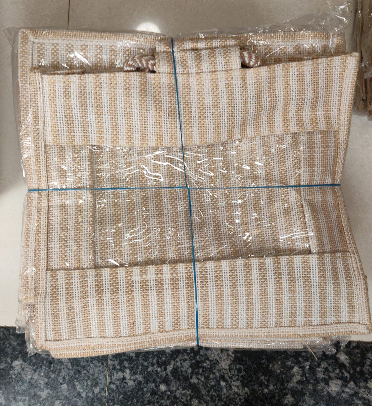 Striped Natural Jute Bag
