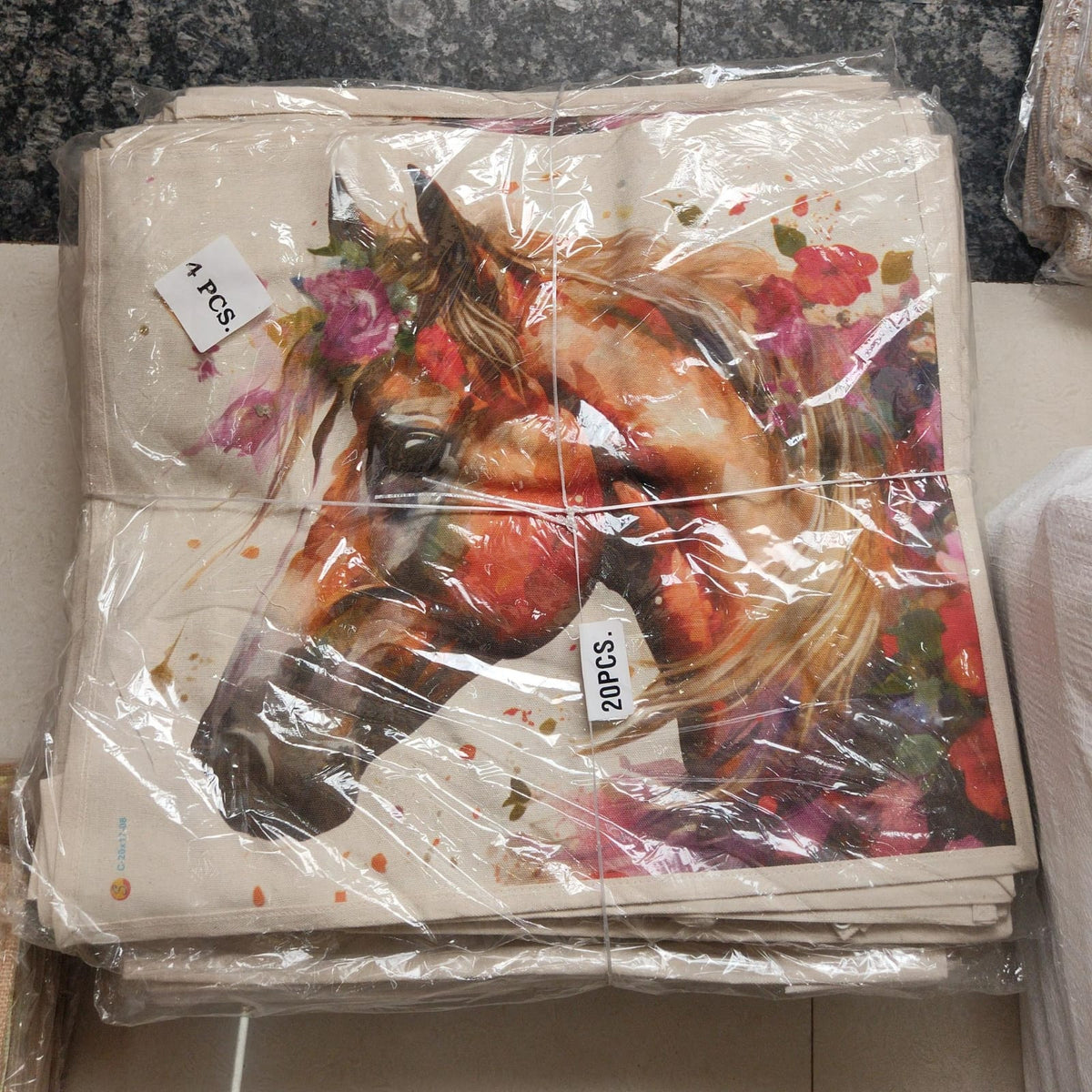 Artistic Horse Print Cotton Bag