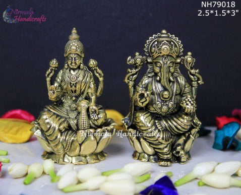 BRASS LAXMI GANESH PAIR (YZR) (XZX) 2.5*1.5*3"