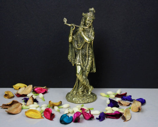BRASS STANDING KRISHNA STATUE (YYX) 2.5*2*6"