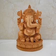 Wood Figure Ganesh Assotted