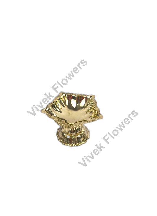 Handcrafted Brass Five-Wick Star Diya – Traditional Oil Lamp for Multi-Directional Light