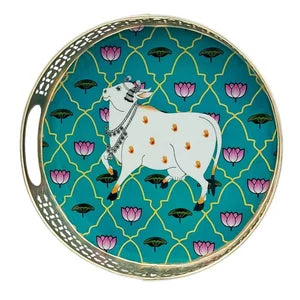 BLUE PICHWAI TRAY