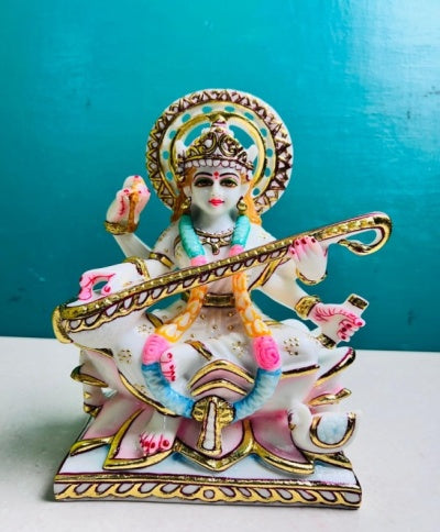 CULTURE MARBLE SARASWATI ON LOTUS (UZUJ)