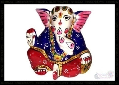 METAL GADDI GANESHA ENAMEL