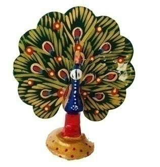METAL DANCING PEACOCK ENAMEL