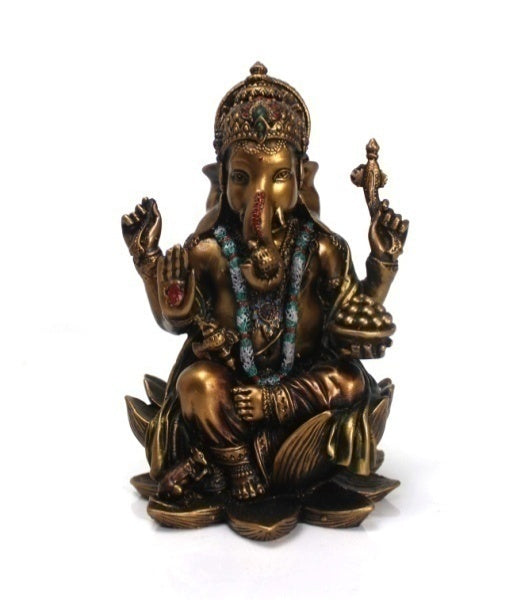 RESIN BRASS FINISH GANESH IDOL (WJZ)