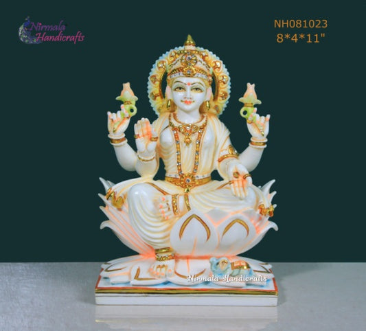 CULTURE MARBLE LAXMI SITTING ON LOTUS  (YZZZ)