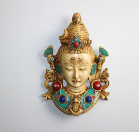 RESIN SHIVA MASK STONE WORK (UZZZ)