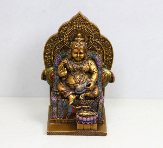 BRASS FINISH RESIN KUBER STATUE (SSZZ)