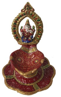 METAL GANESHA HAND DIYA (WJ)