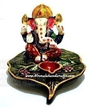 METAL DEEPAK GANESHA ENAMEL