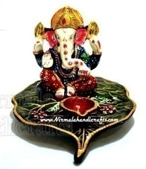 METAL DEEPAK GANESHA ENAMEL
