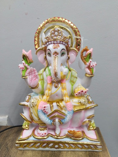 CULTURE MARBLE GANESH ON LOTUS (UZUJ)