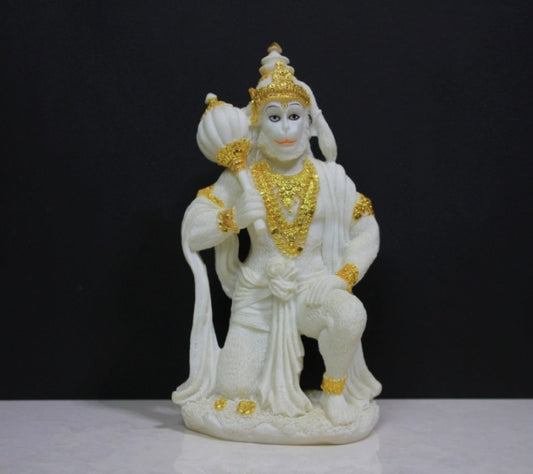 PR WHITE GOLD FINISH HANUMAN GADA  (JWZ)