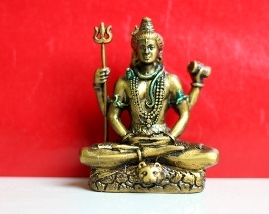 BRASS FINISH RESIN SHIVA STATUE (USZ)