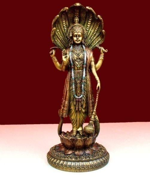 BRASS FINISH VISHNU STATUE (SAJZ)