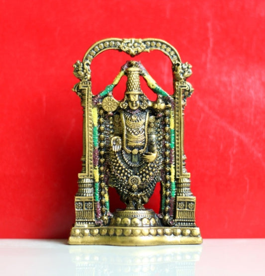 BRASS FINISH RESIN TIRUPATI BALAJI STATUE (USZ)