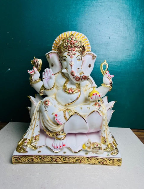CULTURE MARBLE GANESH ON LOTUS (YYZZ)