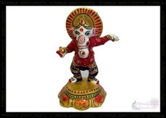 METAL CHAKER DANCING GANESHA WITH STAND ENAMEL