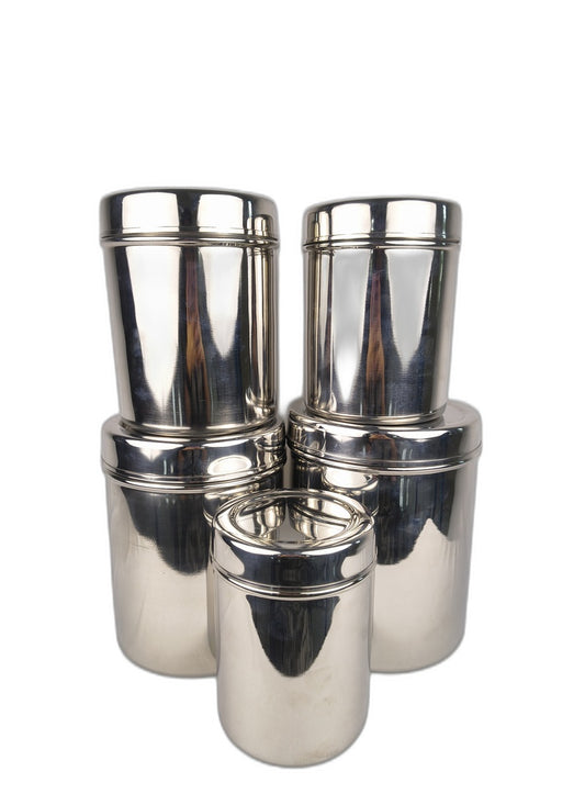 Stainless Steel Storage Containers – Set of 5 Airtight Kitchen Containers