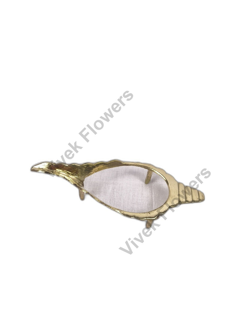 Handcrafted Brass Shankh Stand – Traditional Conch Shell Holder for Puja Rituals